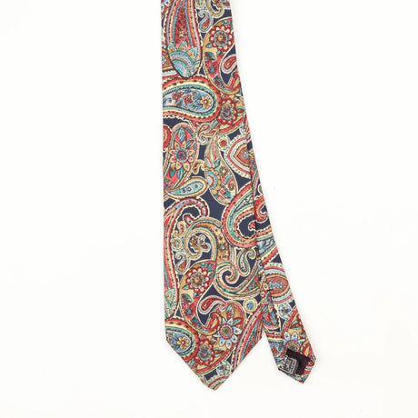 Front Front Detail of Vintage 1990's Surrey Paisley Patterned Tie