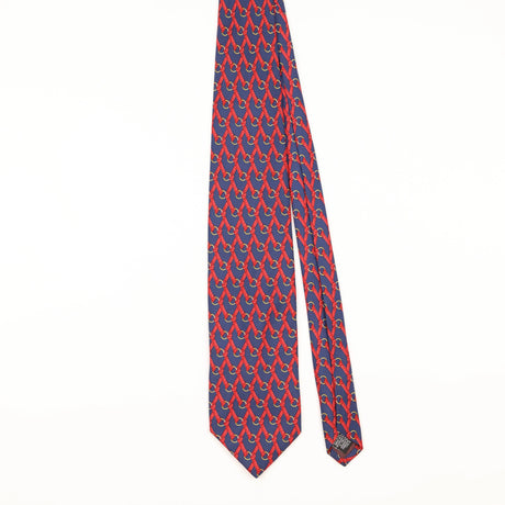 Front of Vintage 1990's Tie Rack Beaufort Ribbon Geometric Patterned Tie