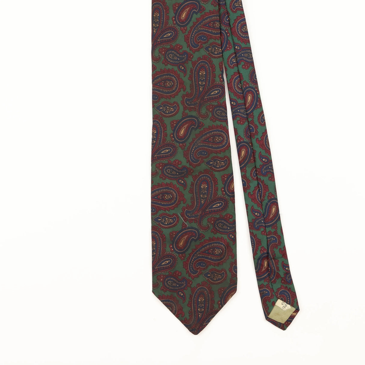 Front Detail of Vintage 1980's Paisley Patterned Tie