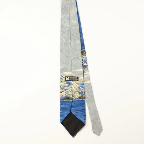 Front of Vintage Endangered Species Whale Animal Print Patterned Tie