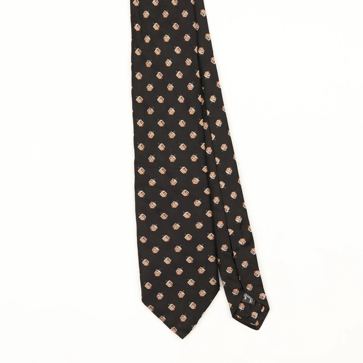 Front Front Detail of Vintage 1990's Saks Fifth Avenue Geometric Patterned Tie