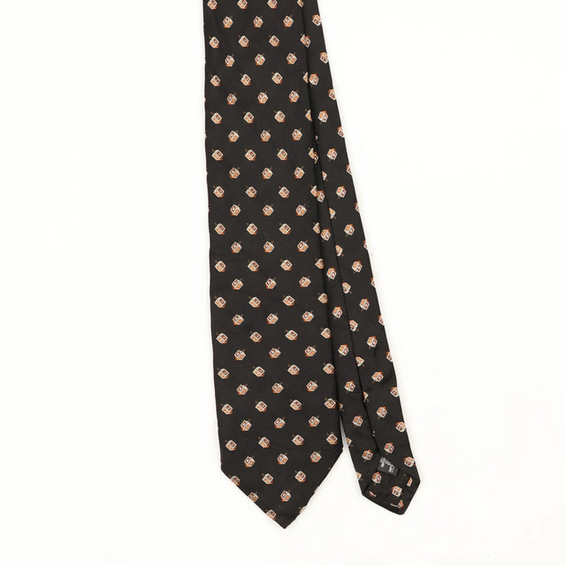 Front Front Detail of Vintage 1990's Saks Fifth Avenue Geometric Patterned Tie