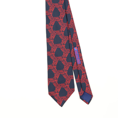 Front Front Detail of Vintage 1980's Geometric Patterned Tie