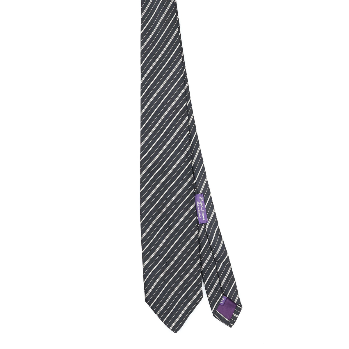 Front Front of Vintage Ralph Lauren Purple Label Striped Patterned Tie