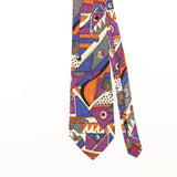 Front Detail of Vintage 1990's Abstract Patterned Tie