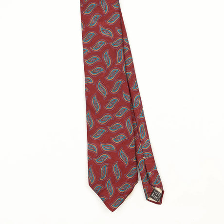 Front Front Detail of Vintage 1990's Geoffrey Beene Paisley Patterned Tie