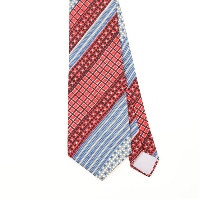 Front Front Detail of Vintage 1980's Yves Saint Laurent Geometric Patterned Tie