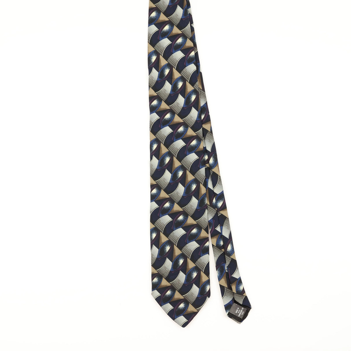 Front of Vintage 1990's Puritan Geometric Patterned Tie