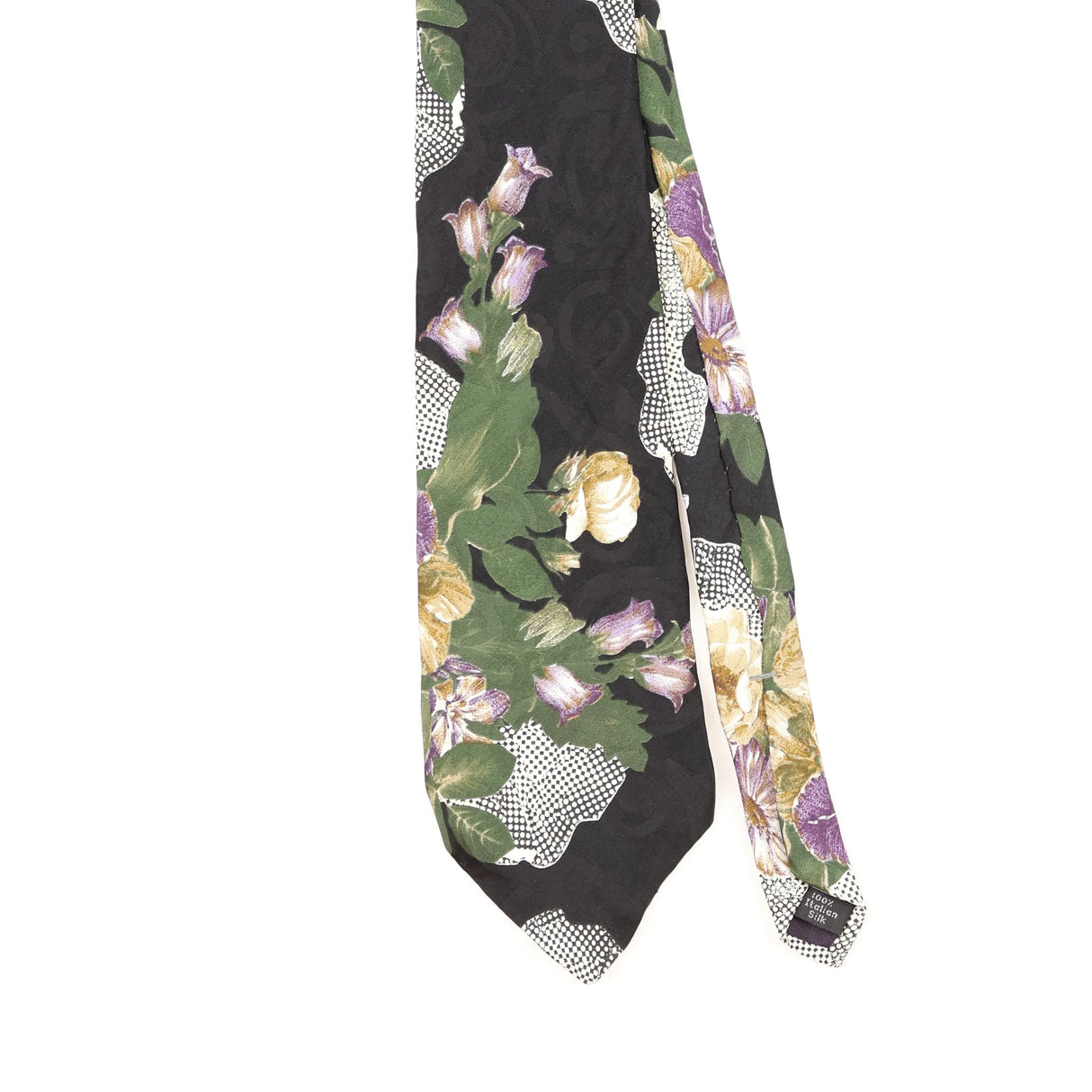 Front Detail of Vintage 1990's Floral Patterned Tie