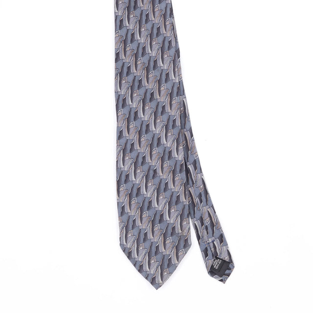 Front Front Detail of Vintage 1990's Croft & Barrow Geometric Patterned Tie