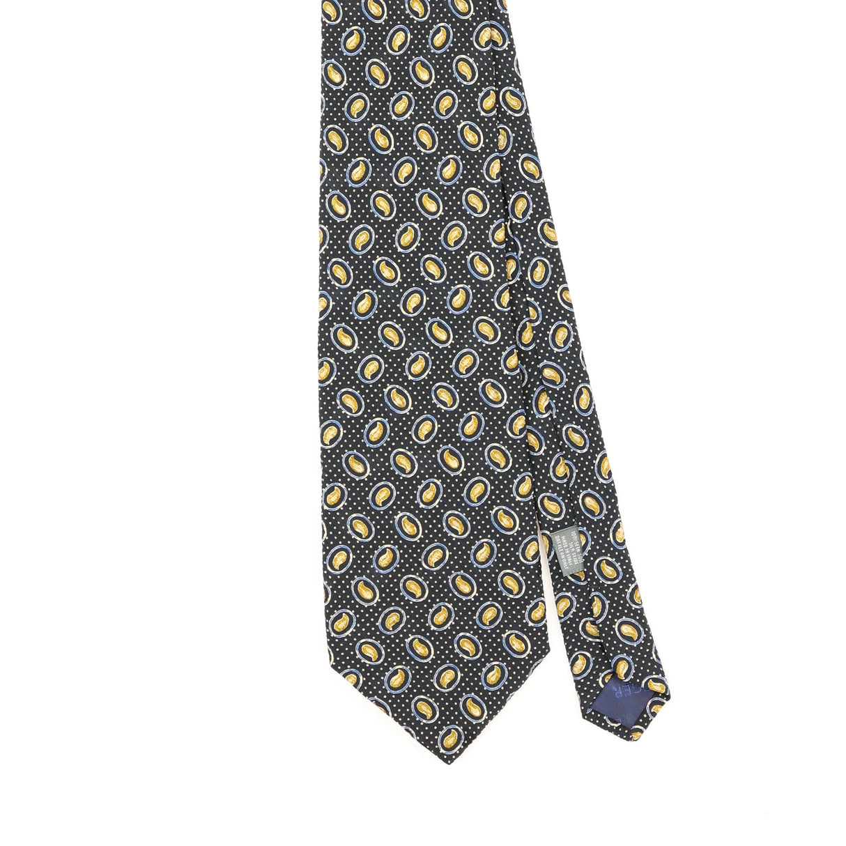 Front Front Detail of Vintage 1990's Jaeger Paisley Patterned Tie