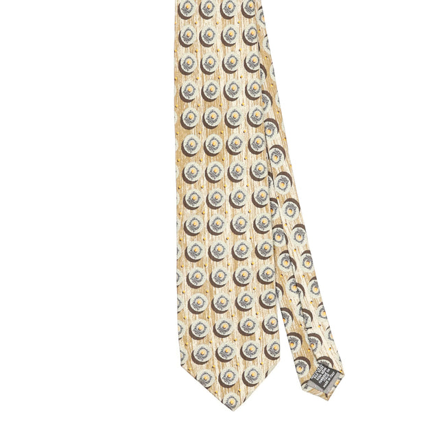 Front Front Detail of Vintage 1990's Gianfranco Ferré Geometric Patterned Tie