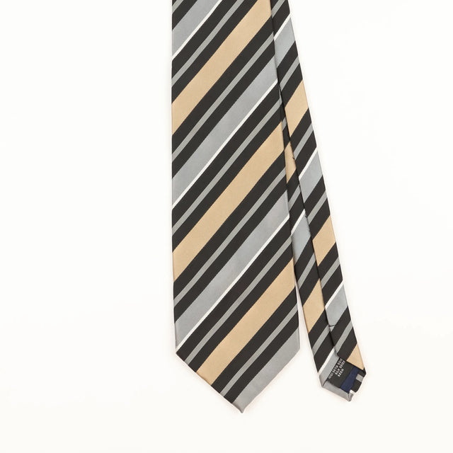 Front Detail of Vintage 1990's Ermenegildo Zegna Striped Patterned Tie