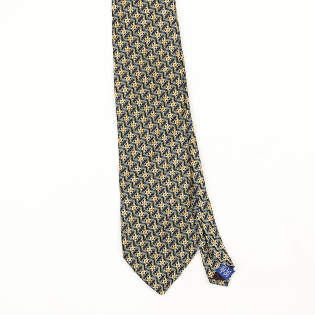 Front Front Detail of Vintage 1990's Geometric Patterned Tie