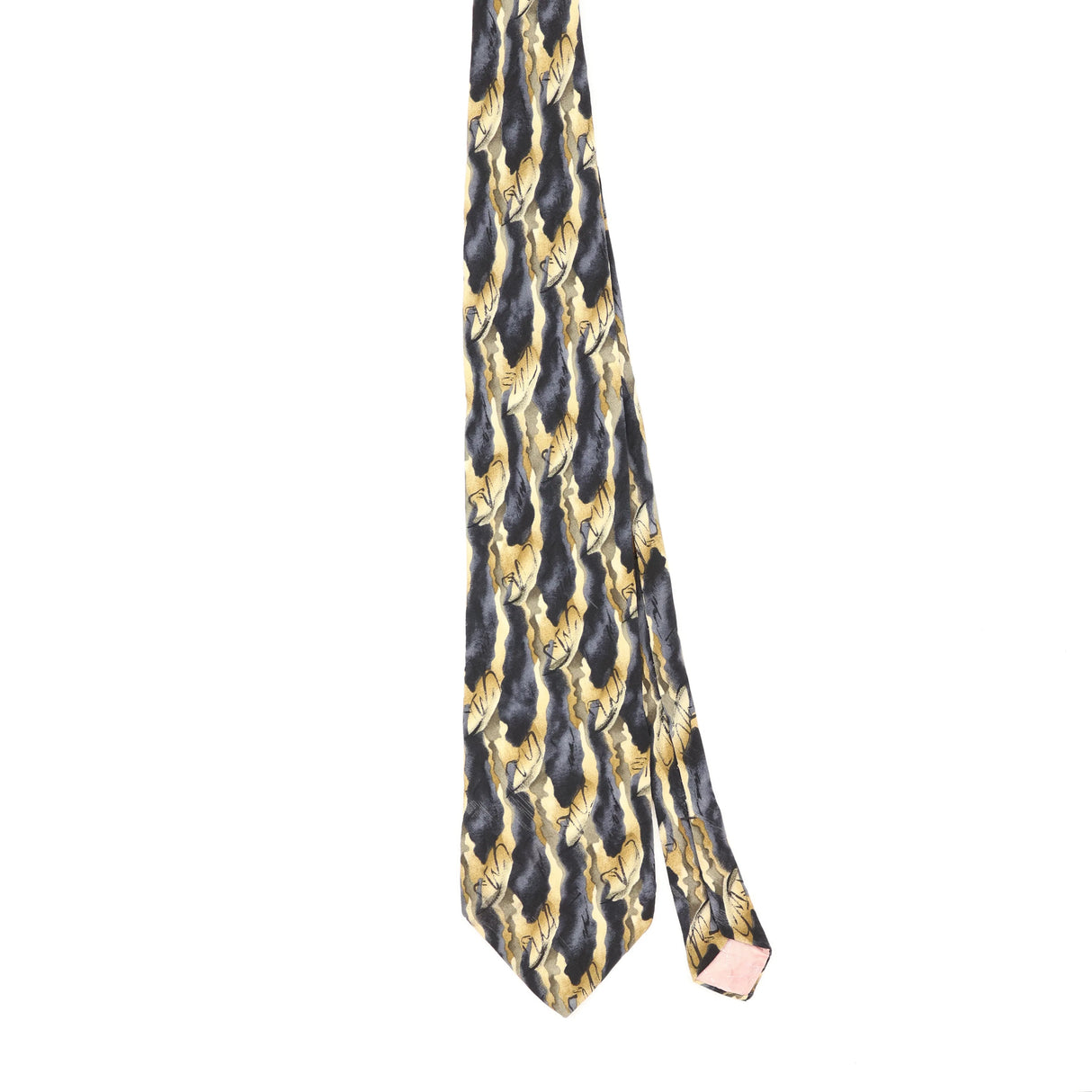 Front Front of Vintage 1990's Stonehenge Jimmy Valvano Abstract Patterned Tie