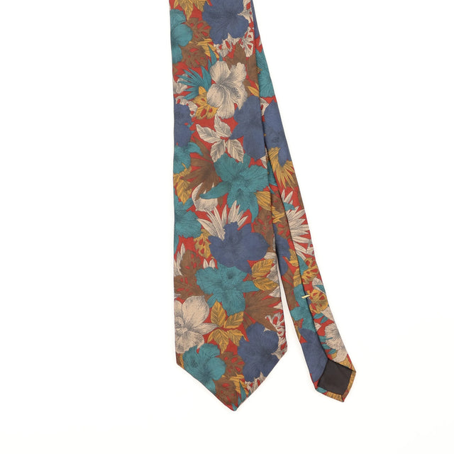 Front Detail of Vintage 1990's Floral Patterned Tie