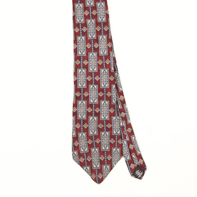 Front Front Detail of Vintage 1990's Geometric Patterned Tie