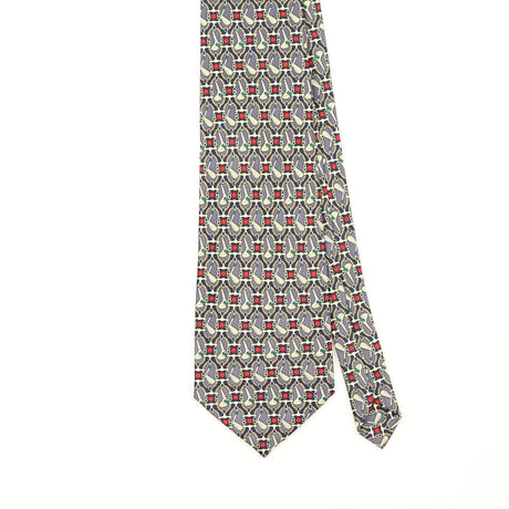 Front Front Detail of Vintage Rene Chagal Golf Clubs Geometric Patterned Tie