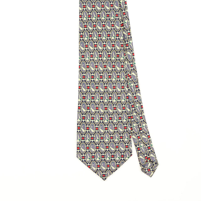Front Front Detail of Vintage Rene Chagal Golf Clubs Geometric Patterned Tie
