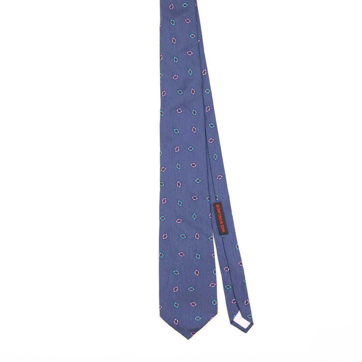 Front of Vintage 1990's Yves Saint Laurent Geometric Patterned Tie