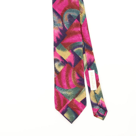 Front Detail of Vintage 1980's Abstract Patterned Tie