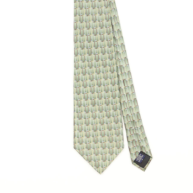 Front Front Detail of Vintage Geoffrey Beene Rectangles Geometric Patterned Tie