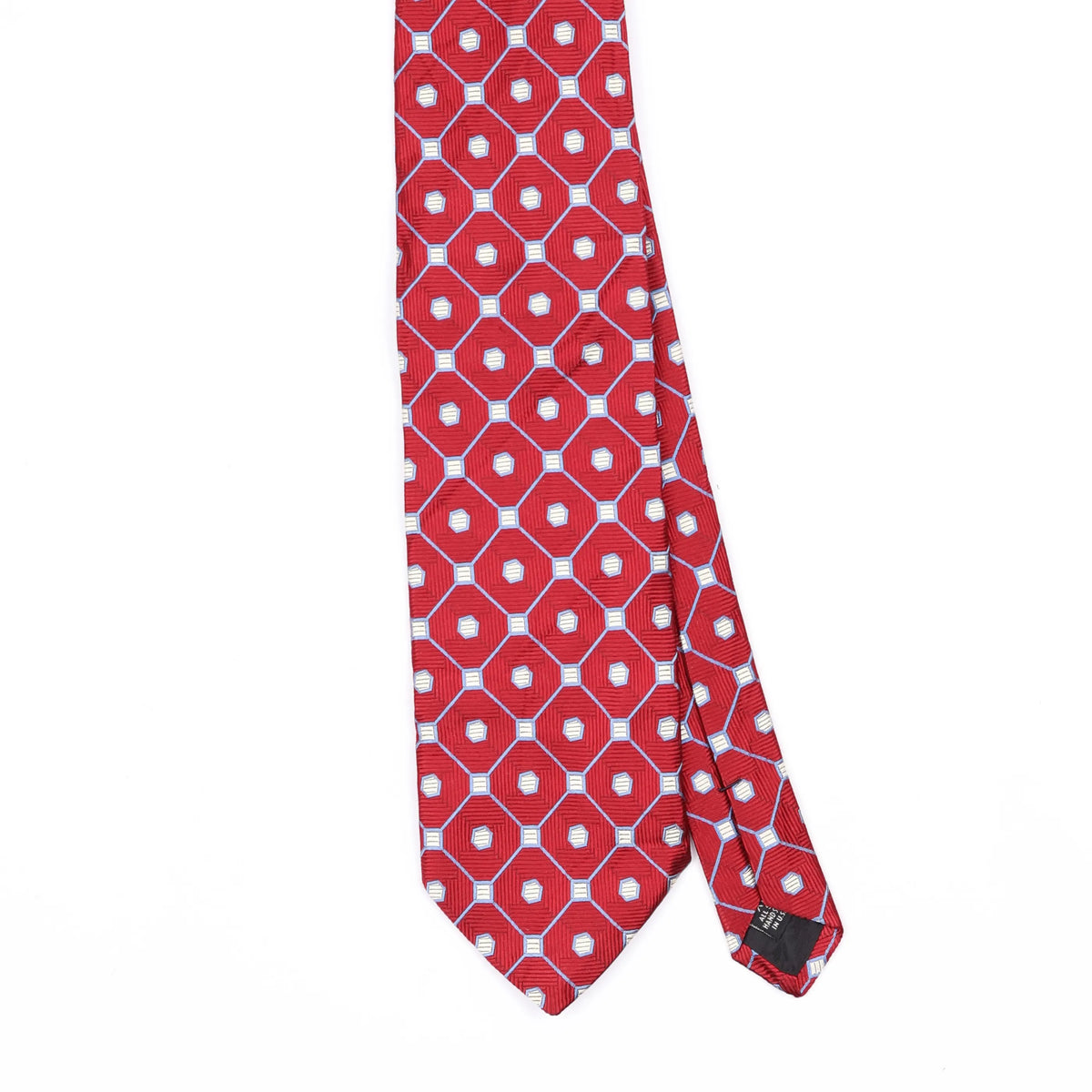 Front Front Detail of Vintage 1990's Jos. A. Bank Geometric Patterned Tie