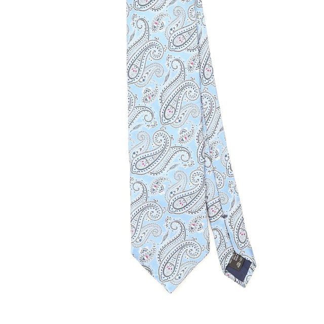 Front Front Detail of Vintage 1990's Ermenegildo Zegna Paisley Patterned Tie