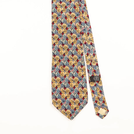Front Detail of Vintage 1990's Christian Dior Geometric Patterned Tie