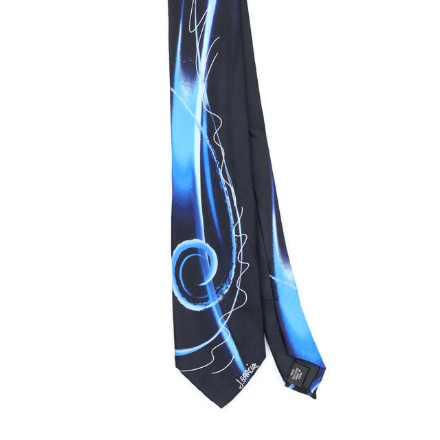 Front Front Detail of Vintage Jerry Garcia Snail Garden Abstract Patterned Tie