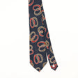 Front Front Detail of Vintage Interlocking Rings Geometric Patterned Tie
