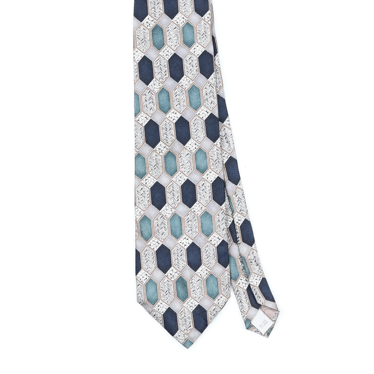 Front Front Detail of Vintage 1990's Pierre Cardin Hexagon Geometric Patterned Tie