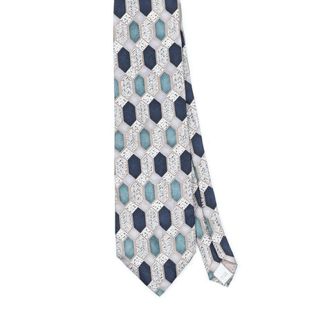 Front Front Detail of Vintage 1990's Pierre Cardin Hexagon Geometric Patterned Tie