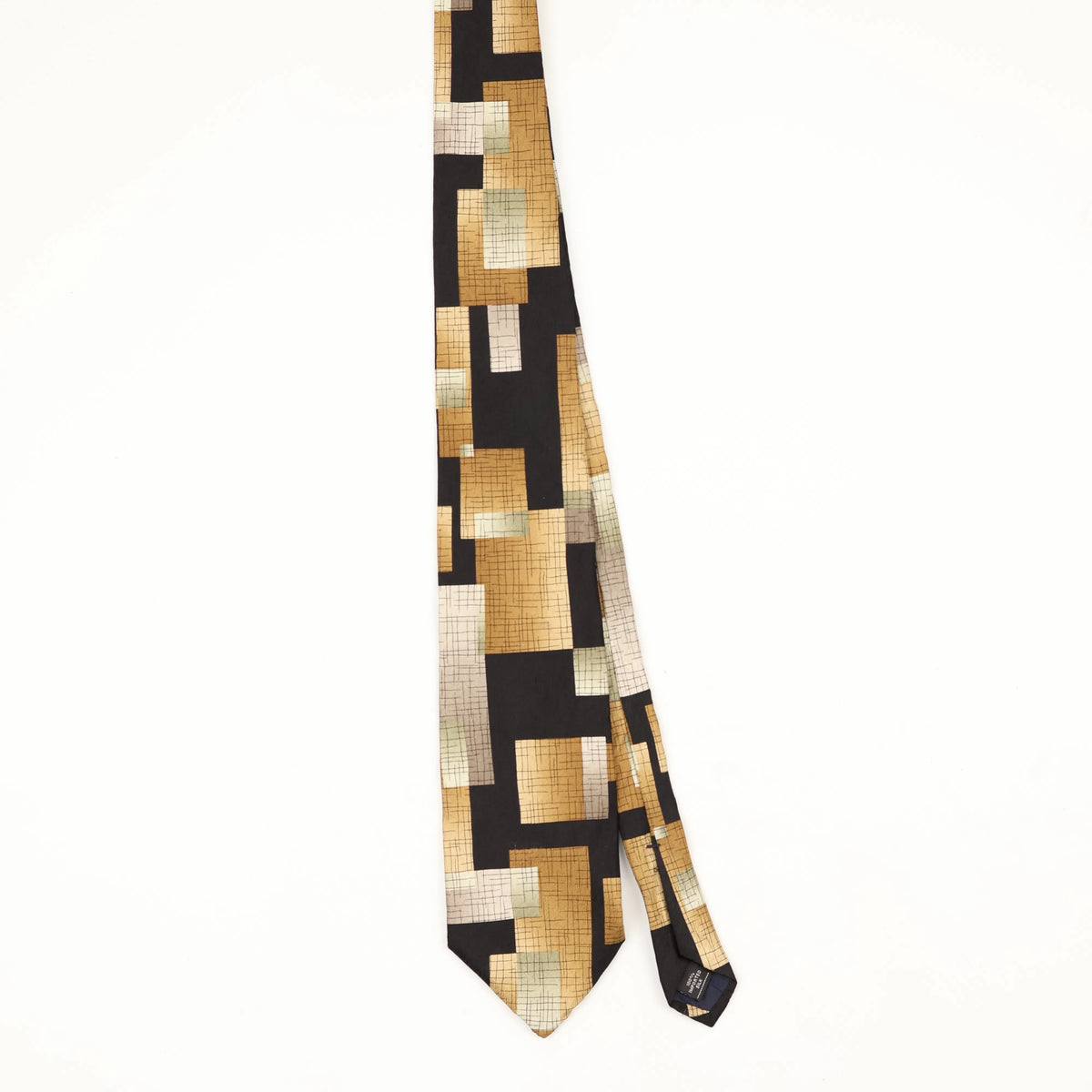 Front Front of Vintage 1990's Blocks Geometric Patterned Tie