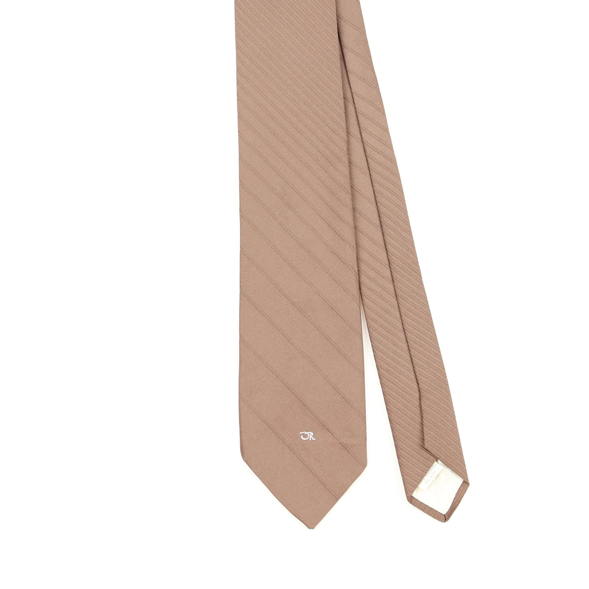Front Front Detail of Vintage 1990's Oscar De La Renta Striped Patterned Tie