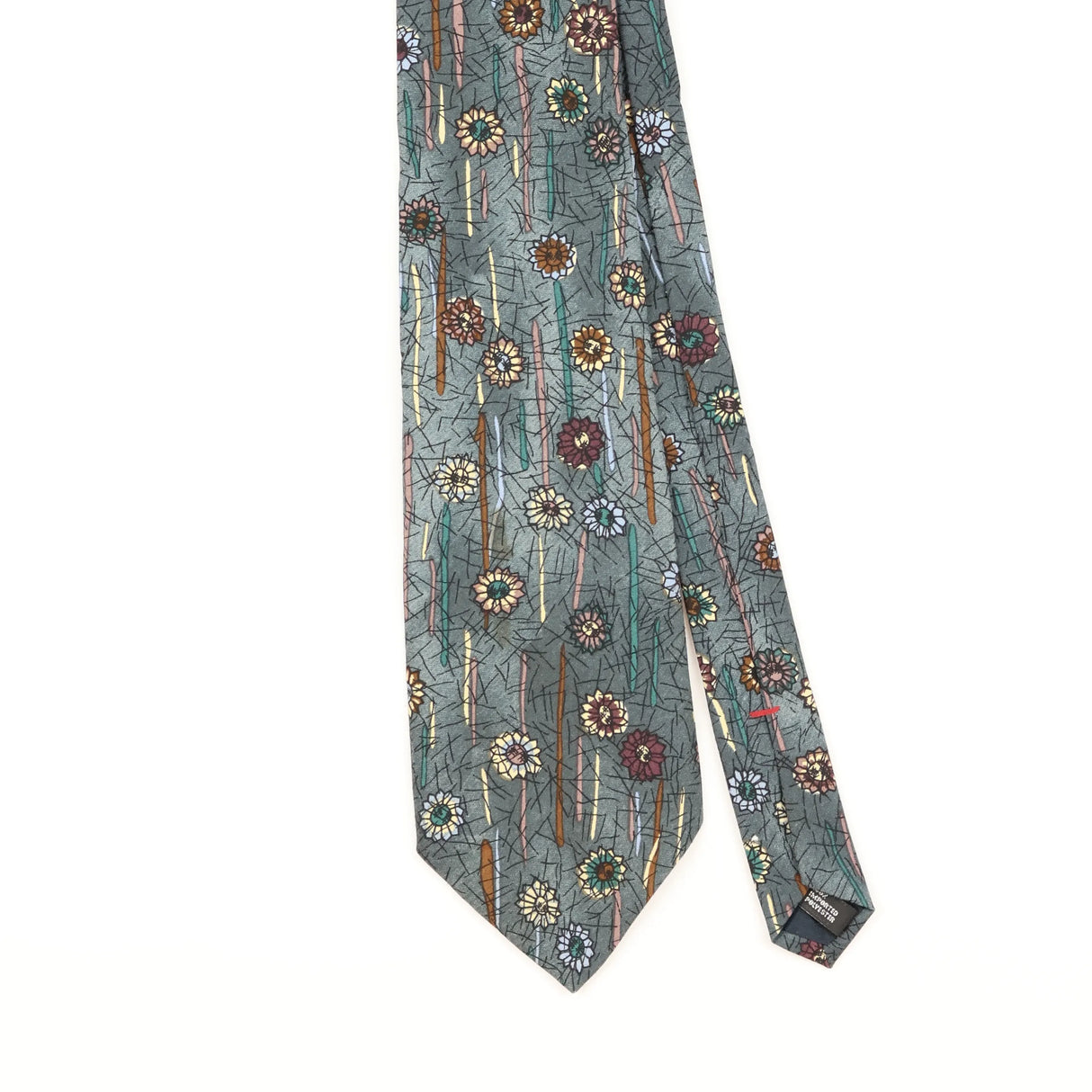 Front Detail of Vintage 1990's Floral Patterned Tie
