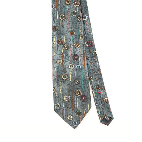 Front Detail of Vintage 1990's Floral Patterned Tie