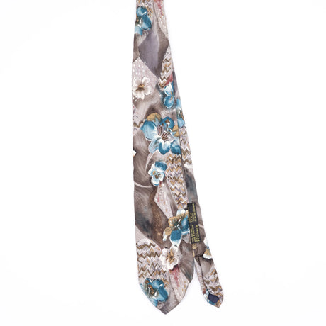 Front Front of Vintage 1990's Floral Patterned Tie