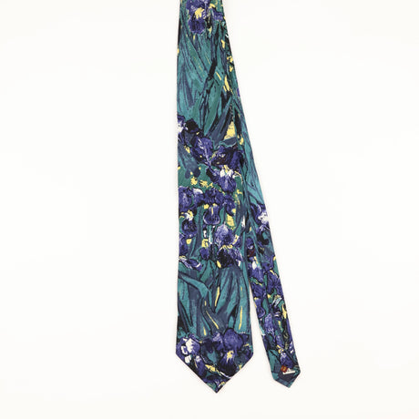 Front of Vintage 1980's Museum Artifacts Van Gogh Abstract Patterned Tie