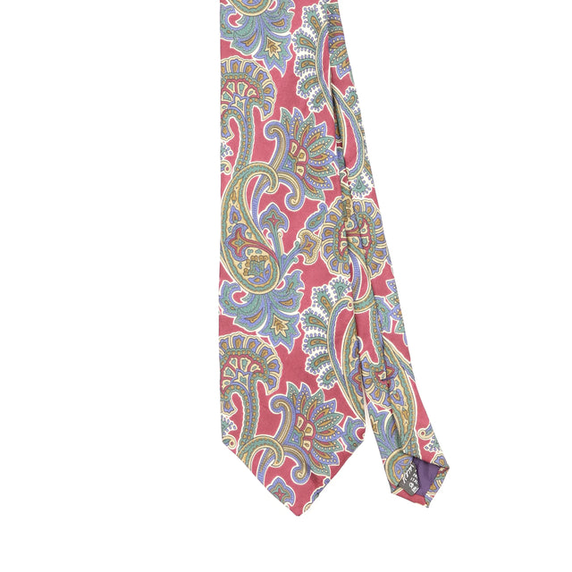 Front Front Detail of Vintage 1990's Van Heusen Paisley Patterned Tie