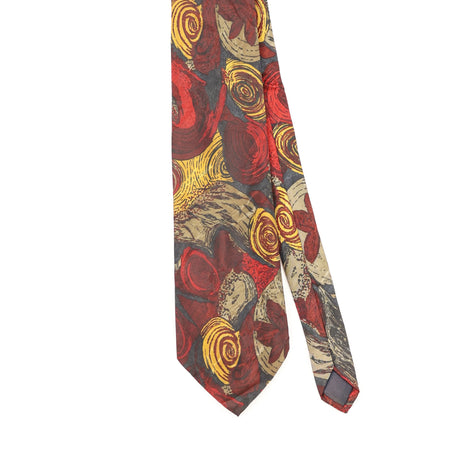 Front Front Detail of Vintage 1980's Abstract Patterned Tie