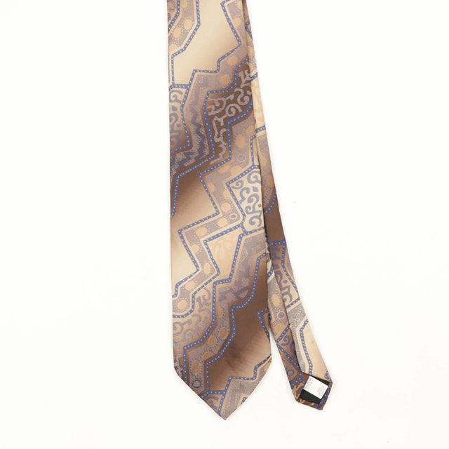 Front Front Detail of Vintage 1990's Wembley Geometric Patterned Tie