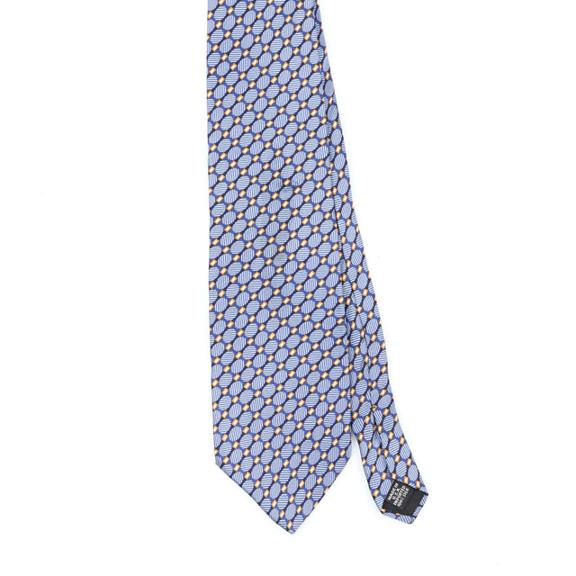 Front Front Detail of Vintage 1990's Van Heusen Foulard Geometric Patterned Tie