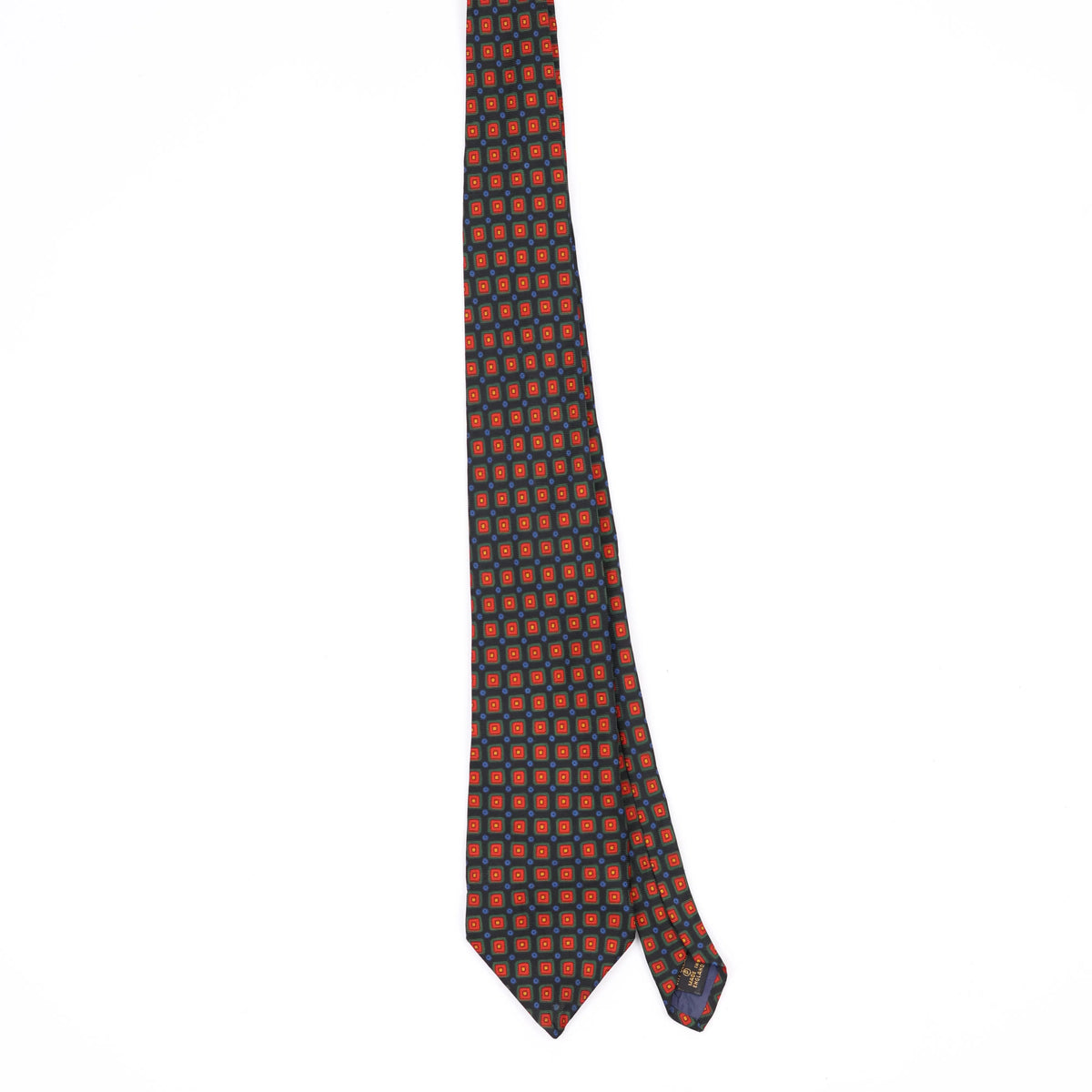 Front Front of Vintage 1990's J. Press Foulard Geometric Patterned Tie