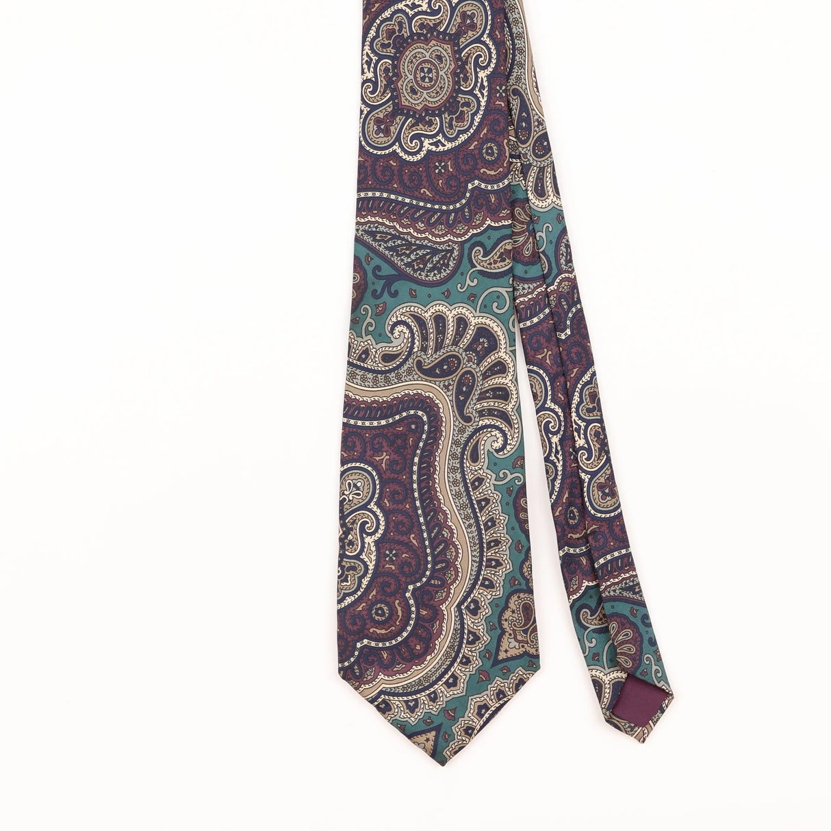 Front Detail of Vintage 1990's Pierre Cardin Paisley Patterned Tie