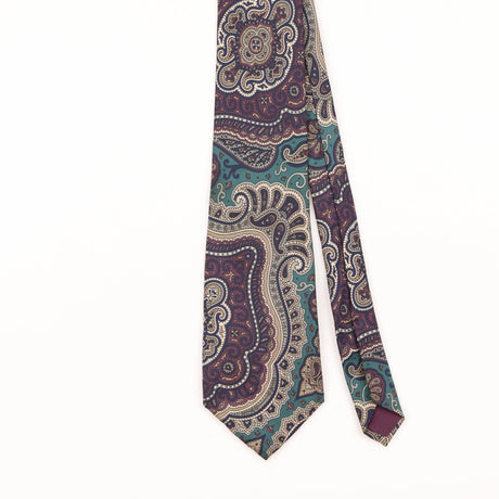 Front Detail of Vintage 1990's Pierre Cardin Paisley Patterned Tie