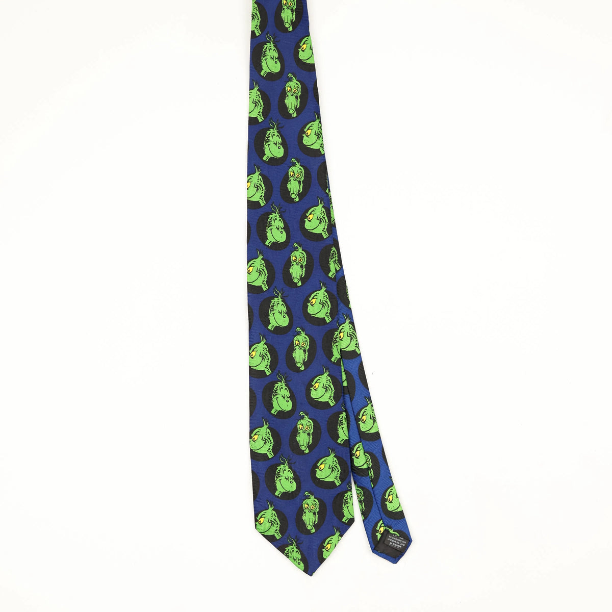 Front Front of Vintage 1990's Dr. Seuss Grinch Cartoon Patterned Tie