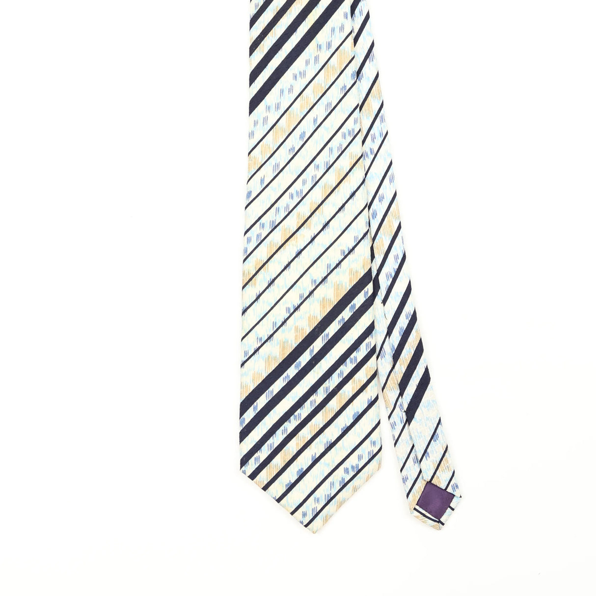 Front Front Detail of Vintage 1990's Christian Dior Striped Patterned Tie