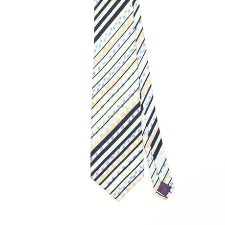 Front Front Detail of Vintage 1990's Christian Dior Striped Patterned Tie