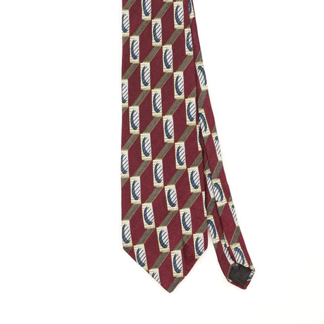 Front Front Detail of Vintage 1990's Squares Geometric Patterned Tie